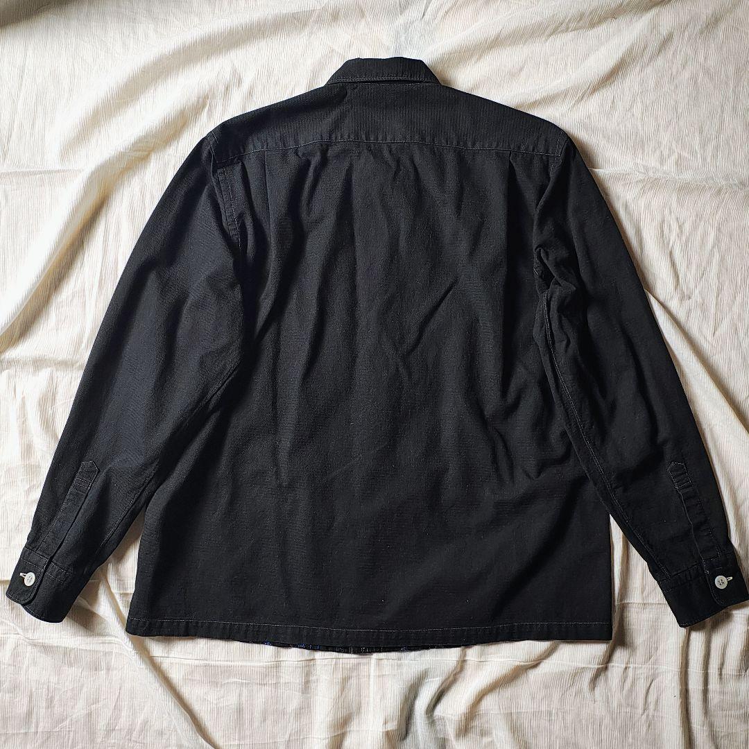 AD2002 コムデギャルソンオム　幾何学柄シャツ　シルバーステッチ　コットン