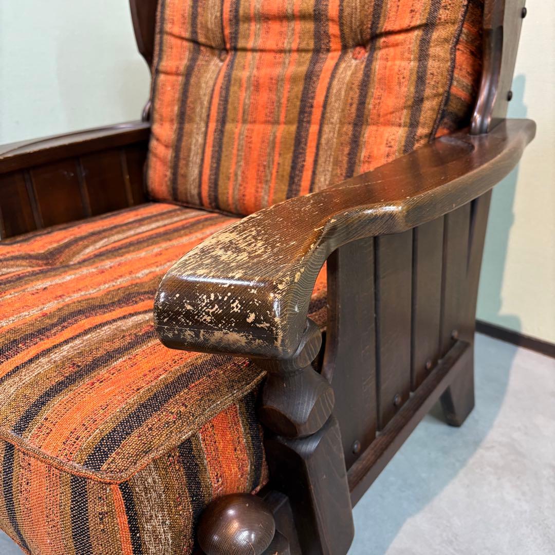 【オールドカリモク】 / 1人掛けソファ 　木製アームチェア