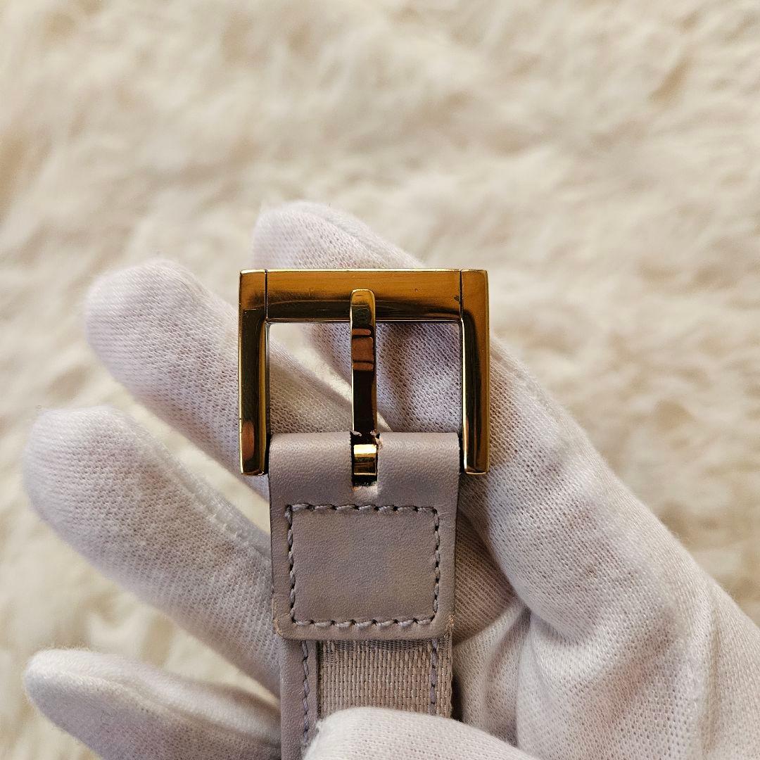 【GUCCI】美品 グッチ GGキャンバス スリムベルト ゴールド金具