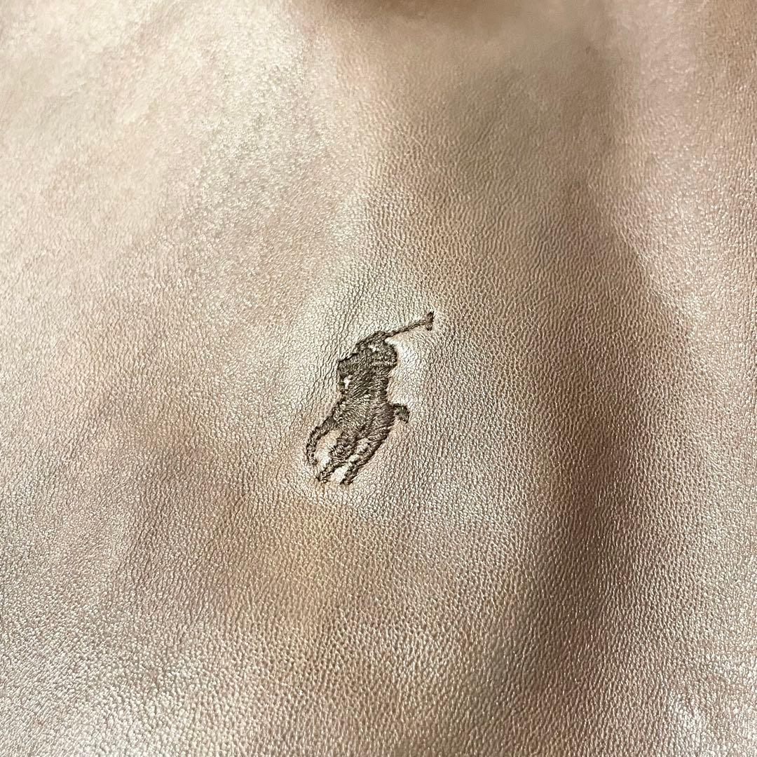 【希少 L】90s ポロラルフローレン ラムレザー スイングトップ ブラウン