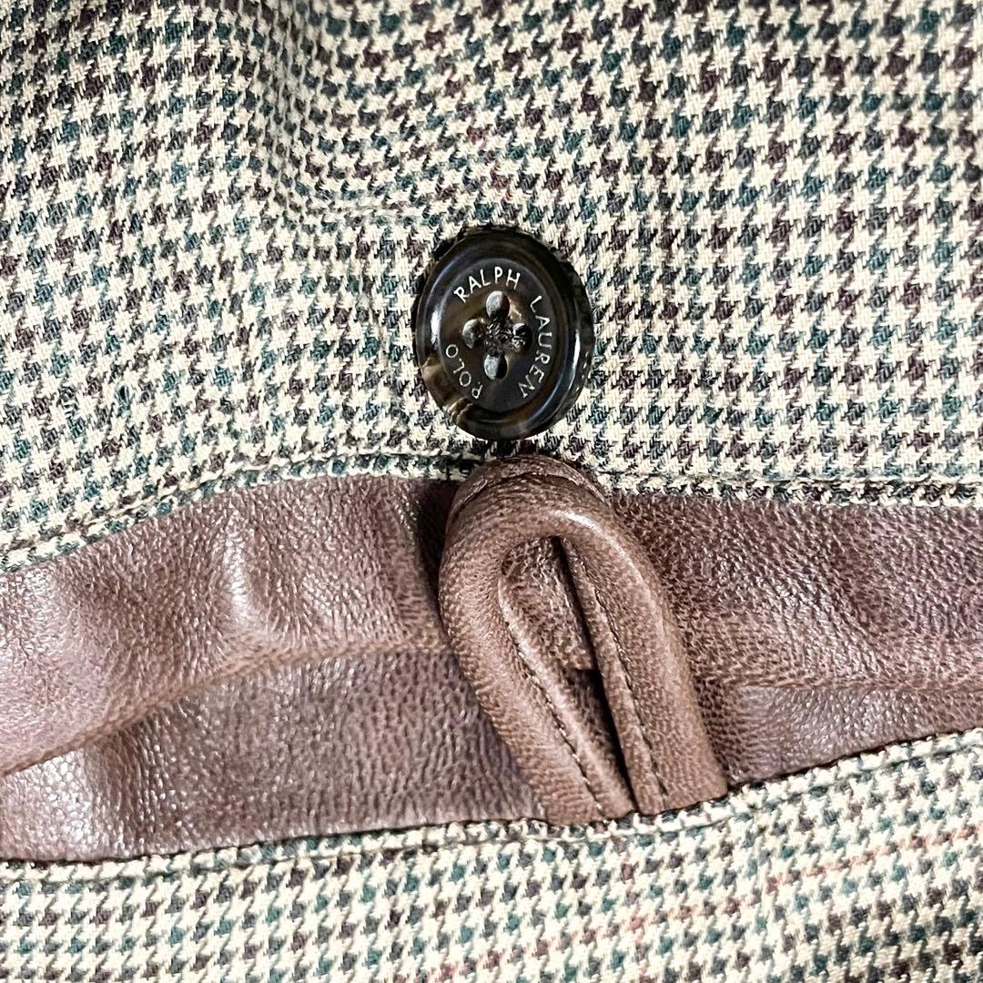 【希少 L】90s ポロラルフローレン ラムレザー スイングトップ ブラウン