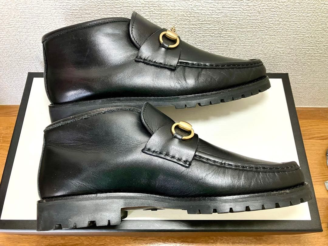 名品♪グッチ ホースビットローファー♪アンクルブーツ25㎝♪38♪US8♪
