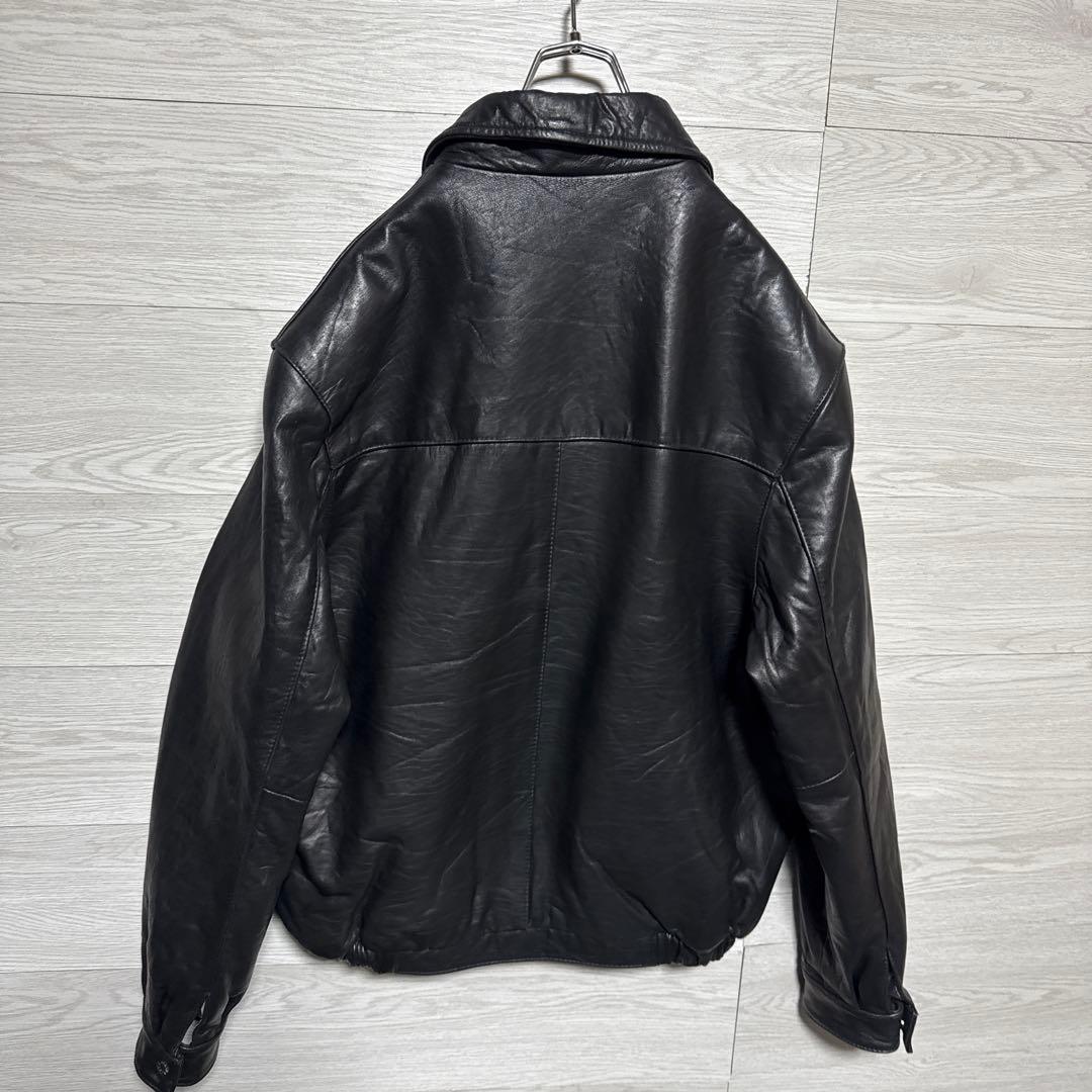 90s ARROW 本革 ショート丈 レザージャケット シングルライダース 黒