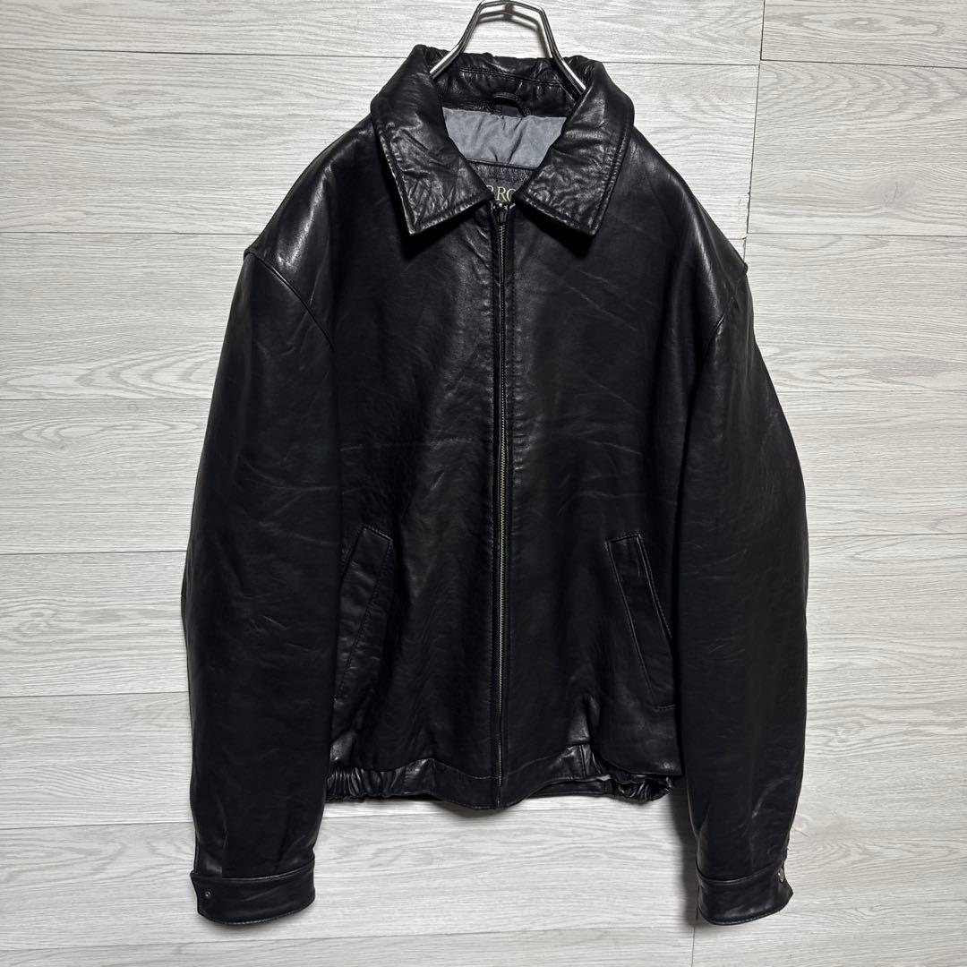 90s ARROW 本革 ショート丈 レザージャケット シングルライダース 黒