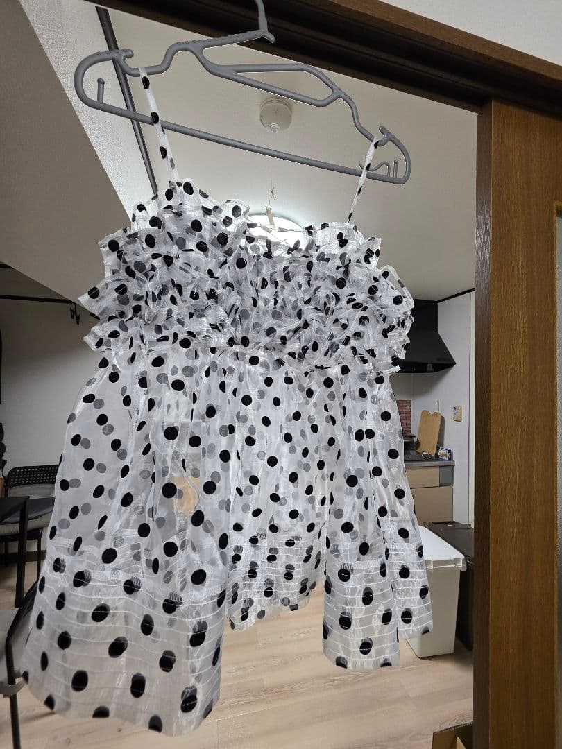 トップス Wave gathered peplum bustier (dot)