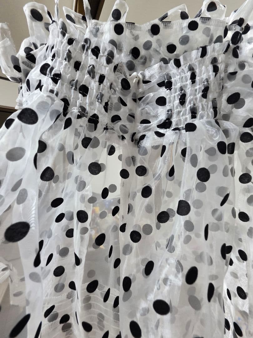 トップス Wave gathered peplum bustier (dot)