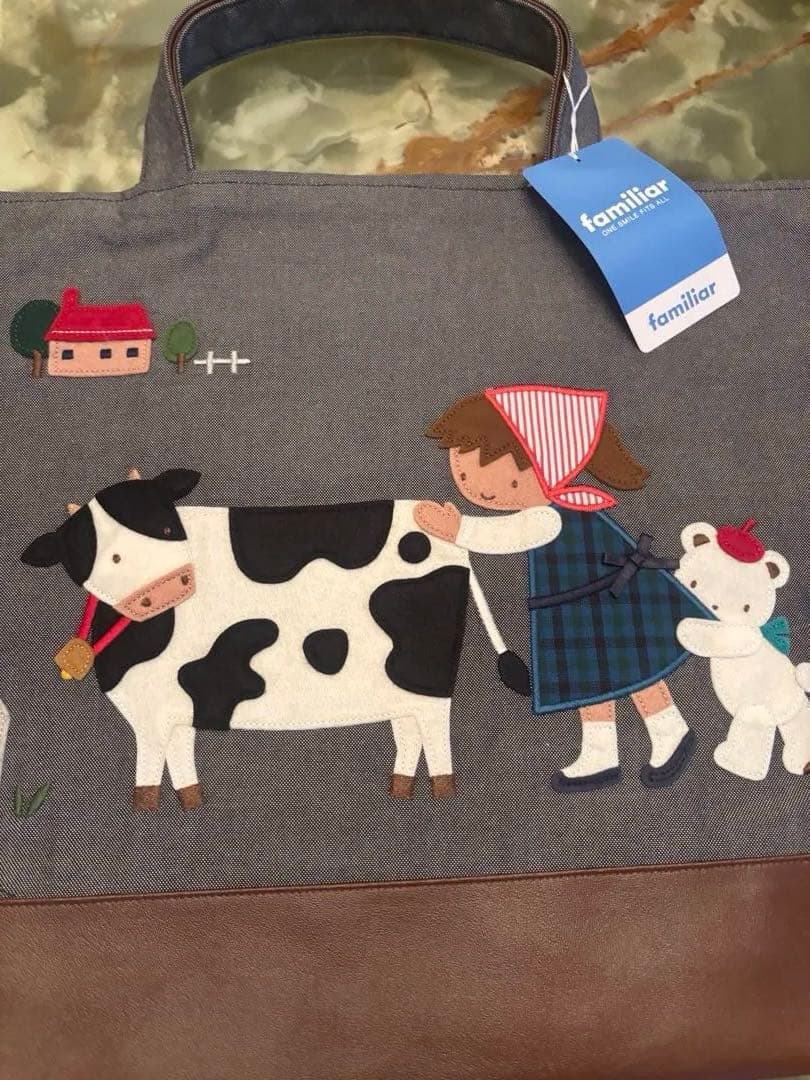 新品！ファミリア×ビームスコラボトートバッグ　デニムバッグ　デニムトートバッグ