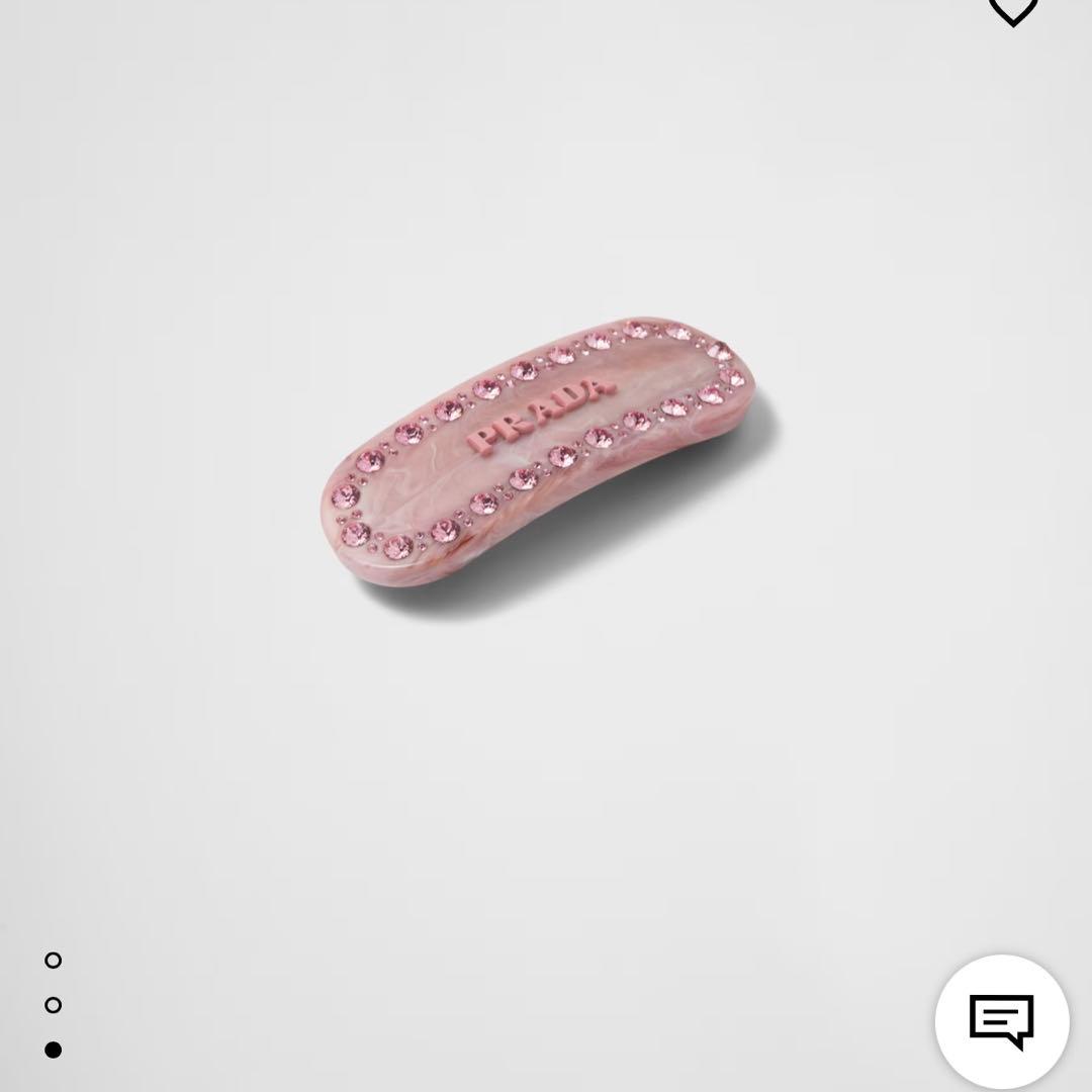 PRADA ピンク ヘアピン ストーン付き