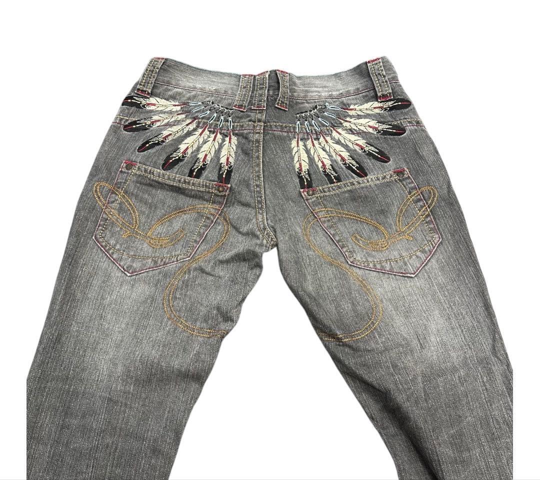 S*様 archive 00’ y2k フェザー 羽 インディアン ジーンズ ダ