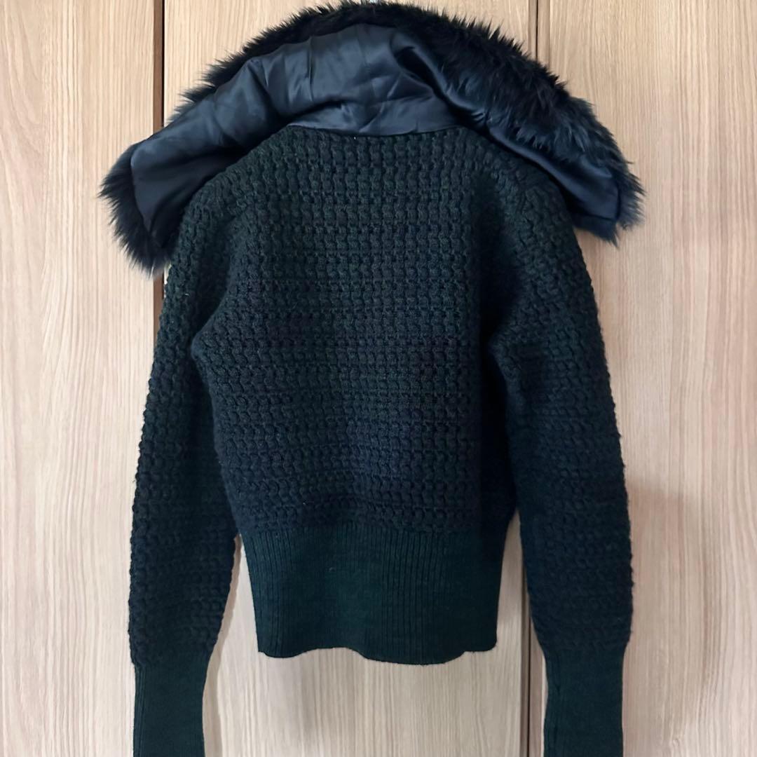 PRADA エコファーのビック襟付き　ニットカーディガン