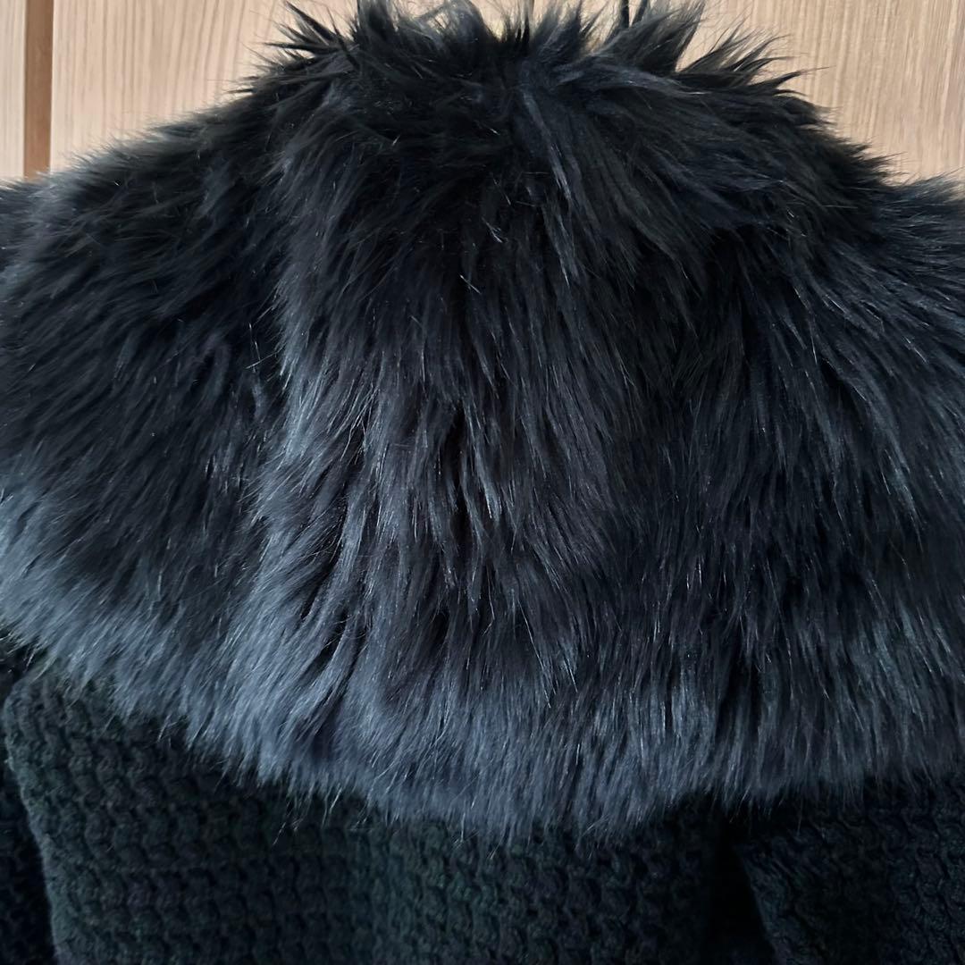 PRADA エコファーのビック襟付き　ニットカーディガン