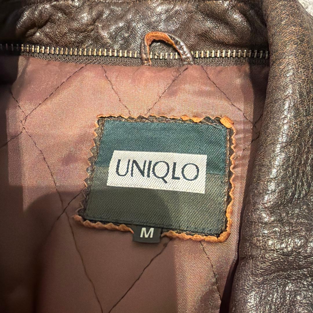 希少　80s OLD UNIQLO レザージャケット M