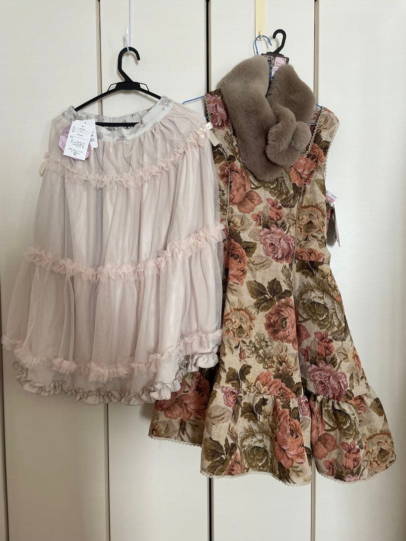 く*マ様 くる実　青木美沙子　しまむら　ゴブラン　ワンピース　パニエ　セット