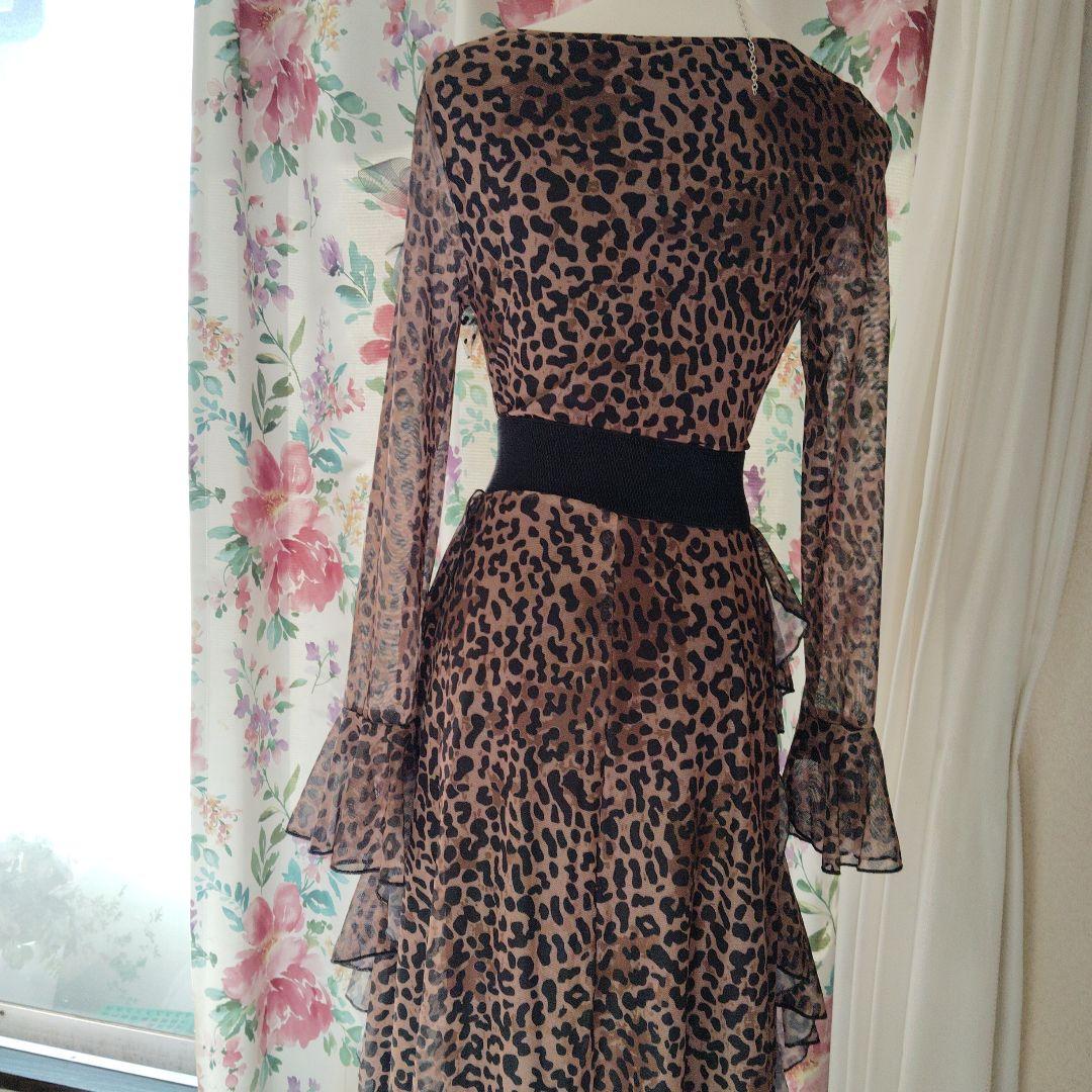 ヒョウ柄長袖ドレス .キラキラドレス ２枚セット、ハォデイ様