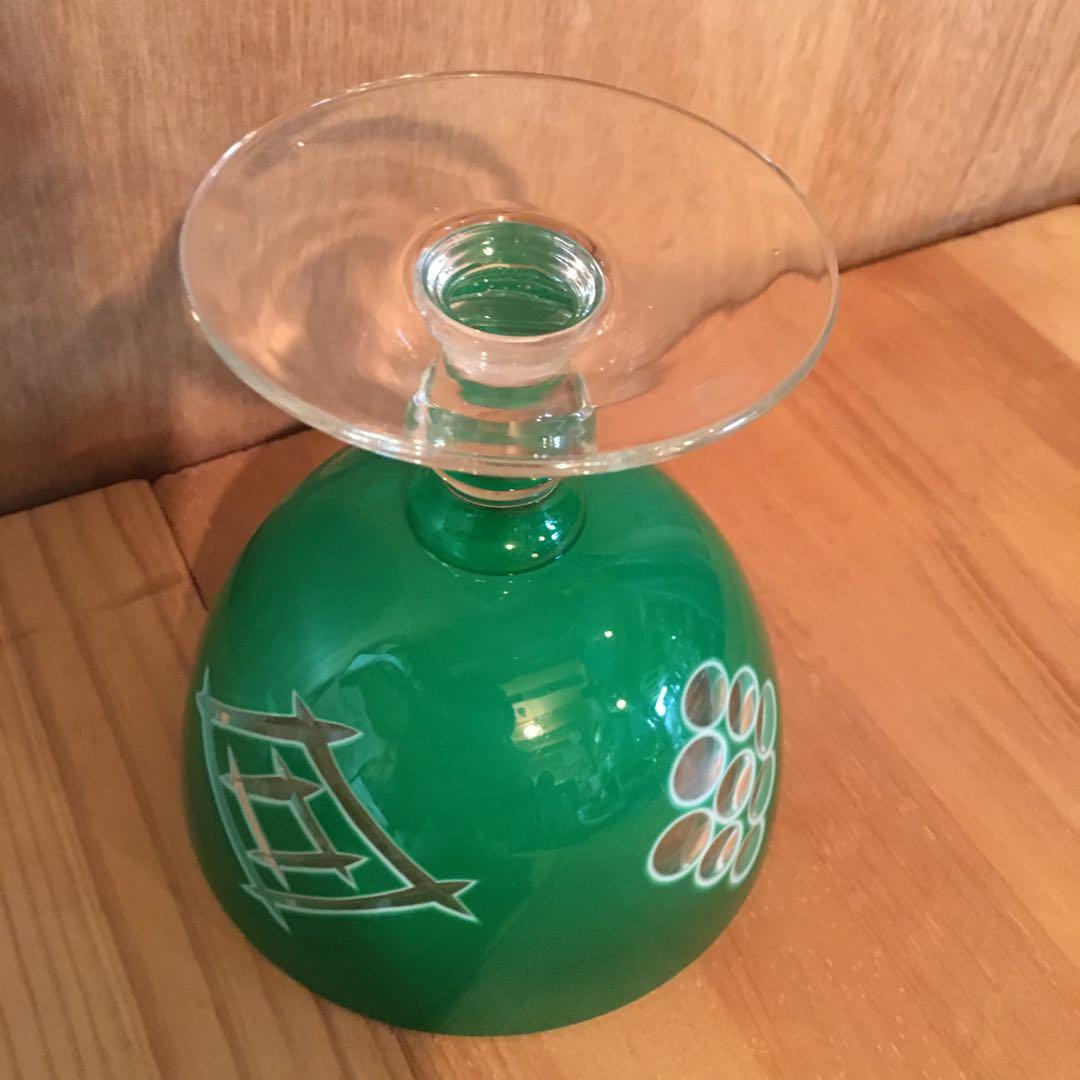 昭和レトロ 大正ロマン 古道具 電笠 切子 脚付 グラス