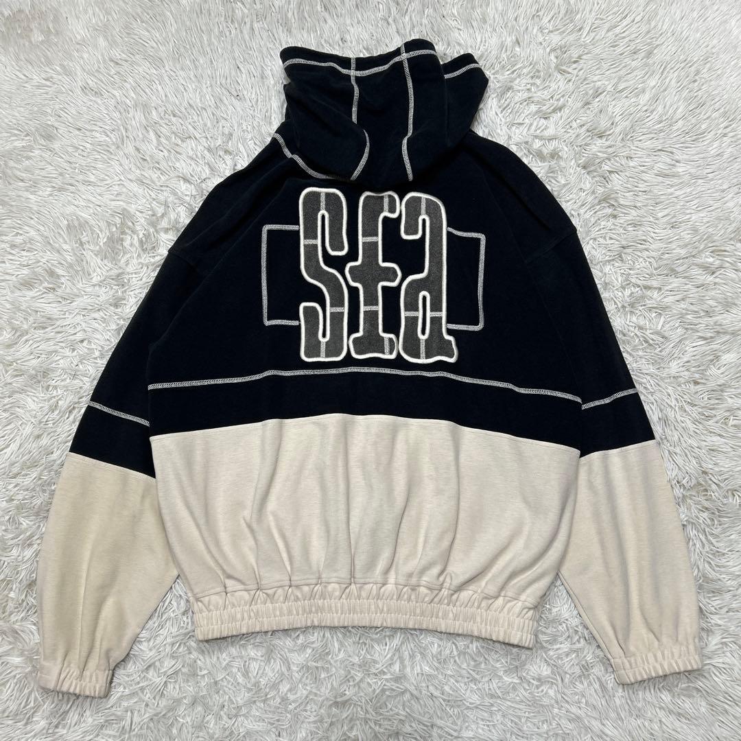 Santafe サンタフェ　刺繍　デカロゴ　ジップパーカー　Lサイズ