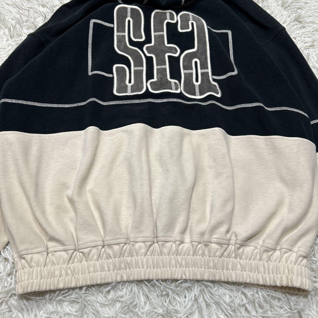 Santafe サンタフェ　刺繍　デカロゴ　ジップパーカー　Lサイズ