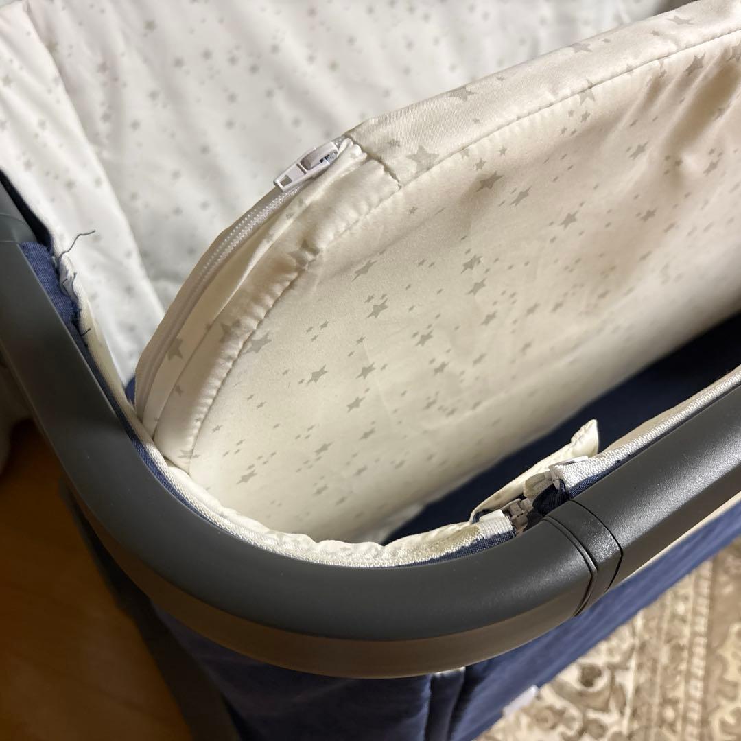 HZDMJ 折りたたみベビーベッド キャスター付 取説付 ブルー