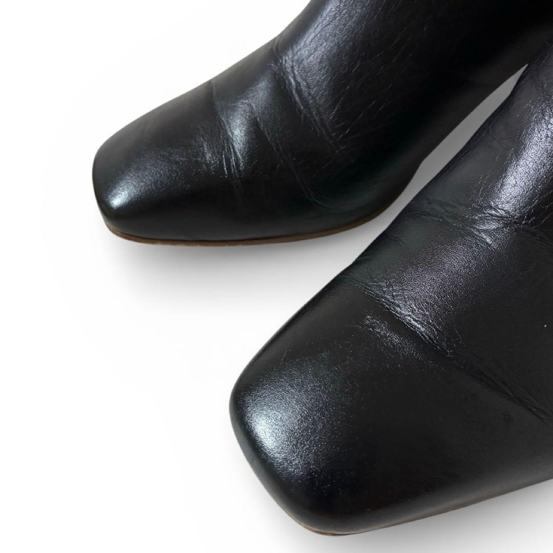 DIANA ダイアナ 美脚ロングブーツ BLK スクエアトゥ