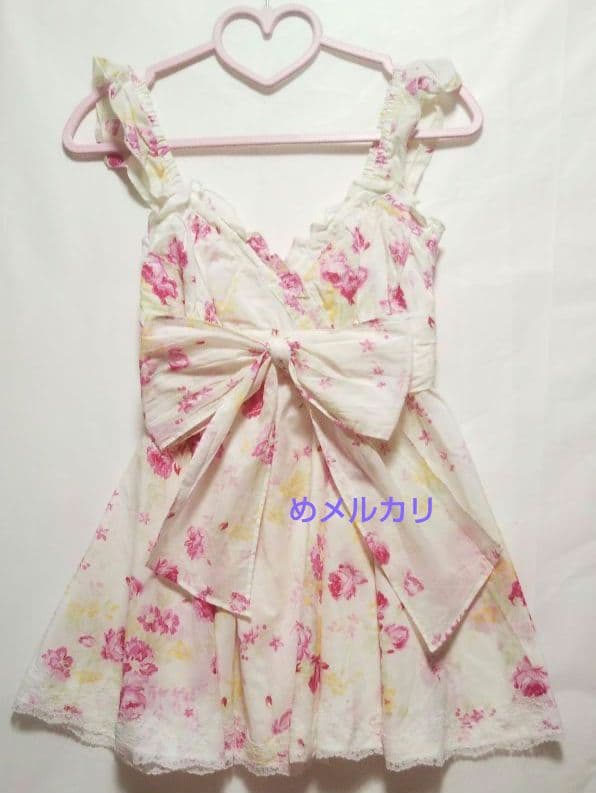 LIZ LISA リズリサ 花柄チュニック 花柄キャミソール タグ付 リボン①