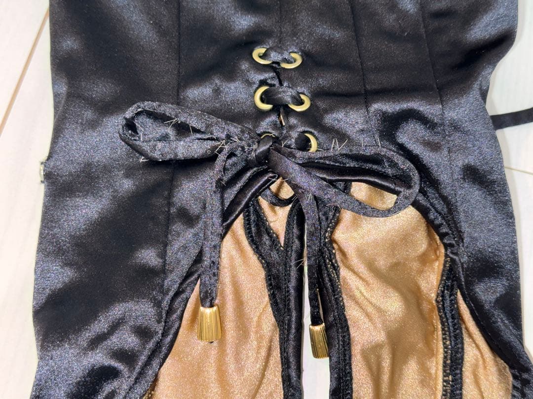 バニーガール コスチューム サテン 黒 アトリエダーム バニースーツ