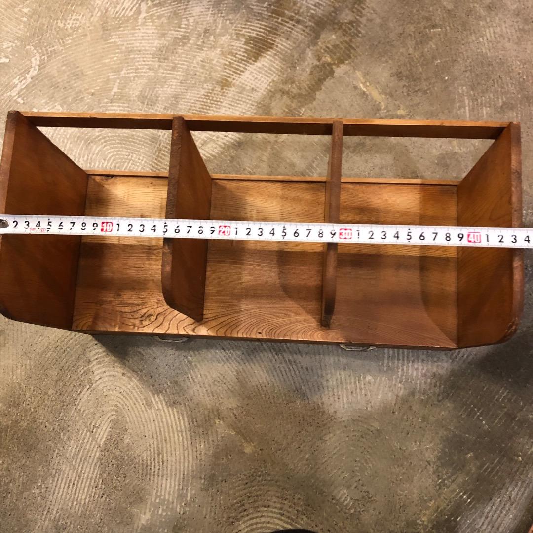 昭和レトロ　引き出し付　本棚　木製ブックスタンド　本立て　レターケース　小物入れ