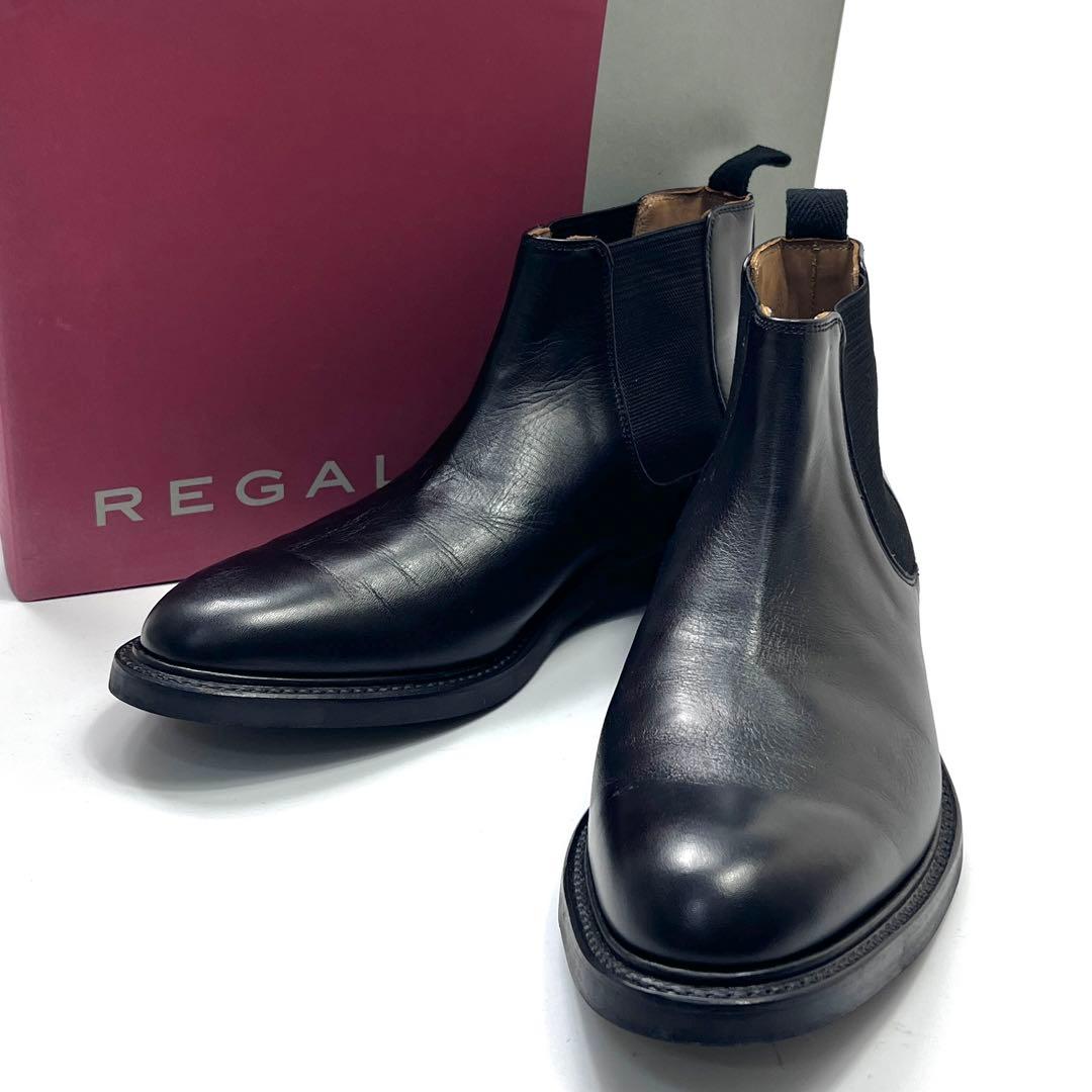 REGAL リーガル ショートブーツ サイドゴアブーツ 本革 ブラック 26cm