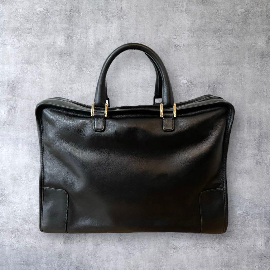 【美品】LOEWEロエベ アマソナ40ハンドバッグ ブラックゴールド アナグラム