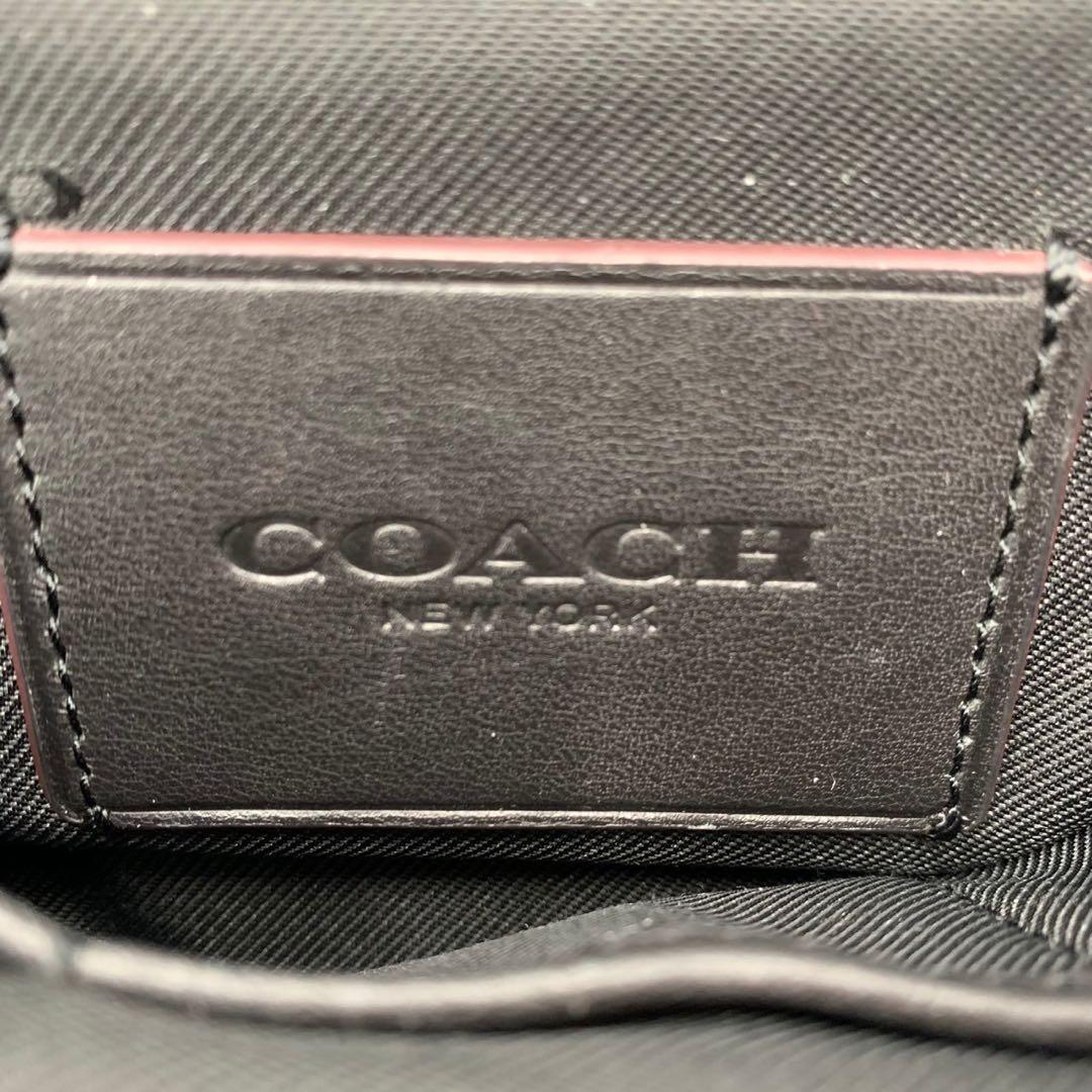 極美品 コーチ リビングトン シグネチャー レザー メッセンジャーバッグ メンズ