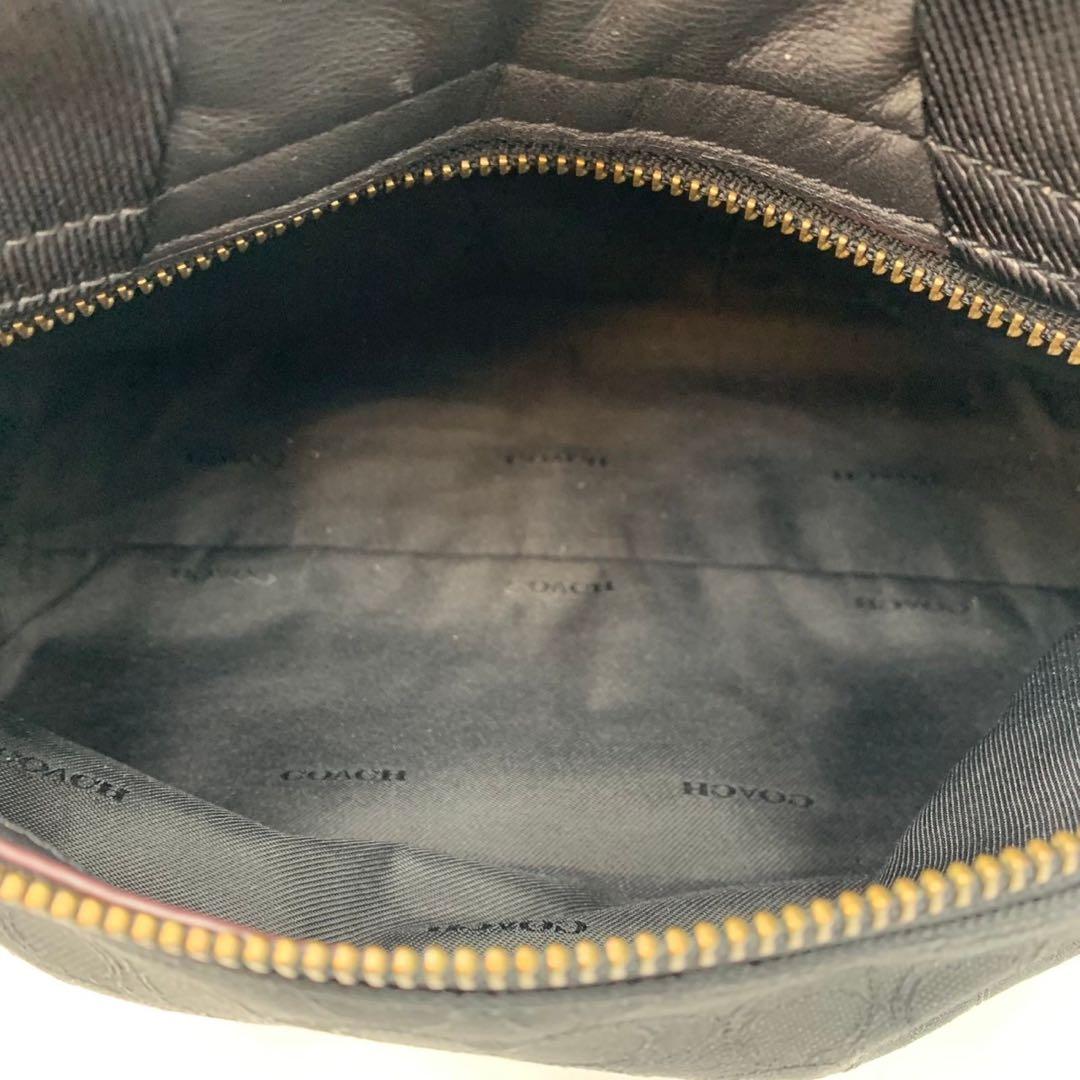 極美品 コーチ リビングトン シグネチャー レザー メッセンジャーバッグ メンズ