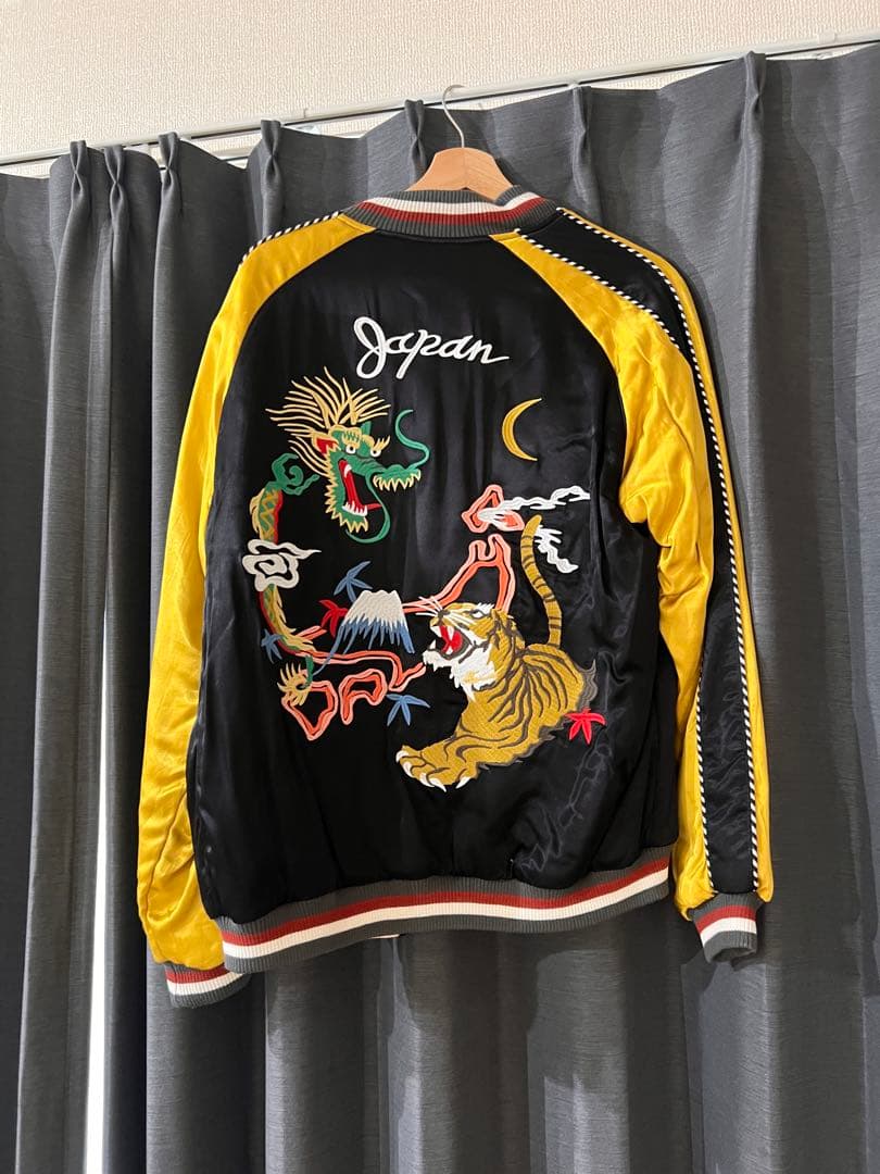 新品HOUSTON スカジャン ブラック/イエロー