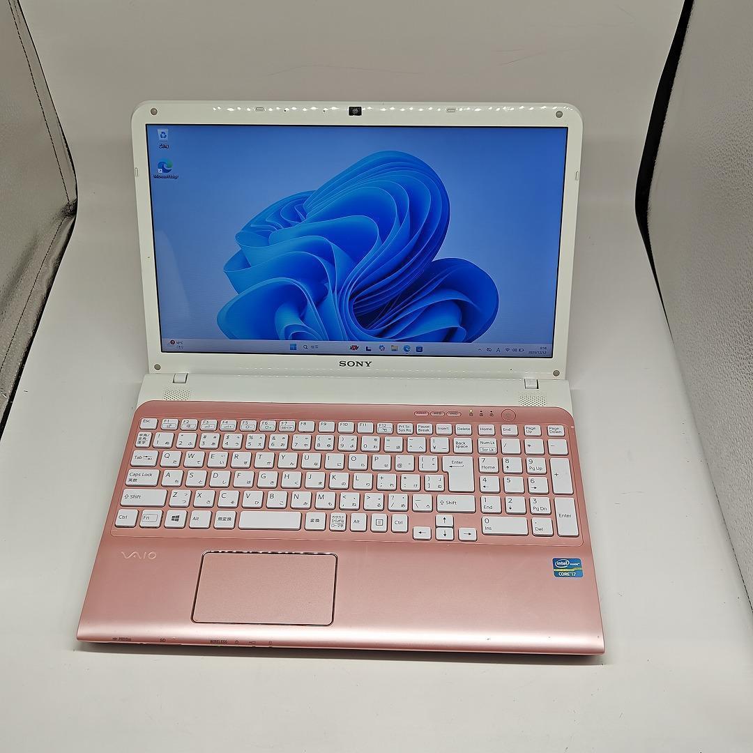 【VAIO】SVE 高速i7 新品SSD512GB 16GB ピンク ノートPC