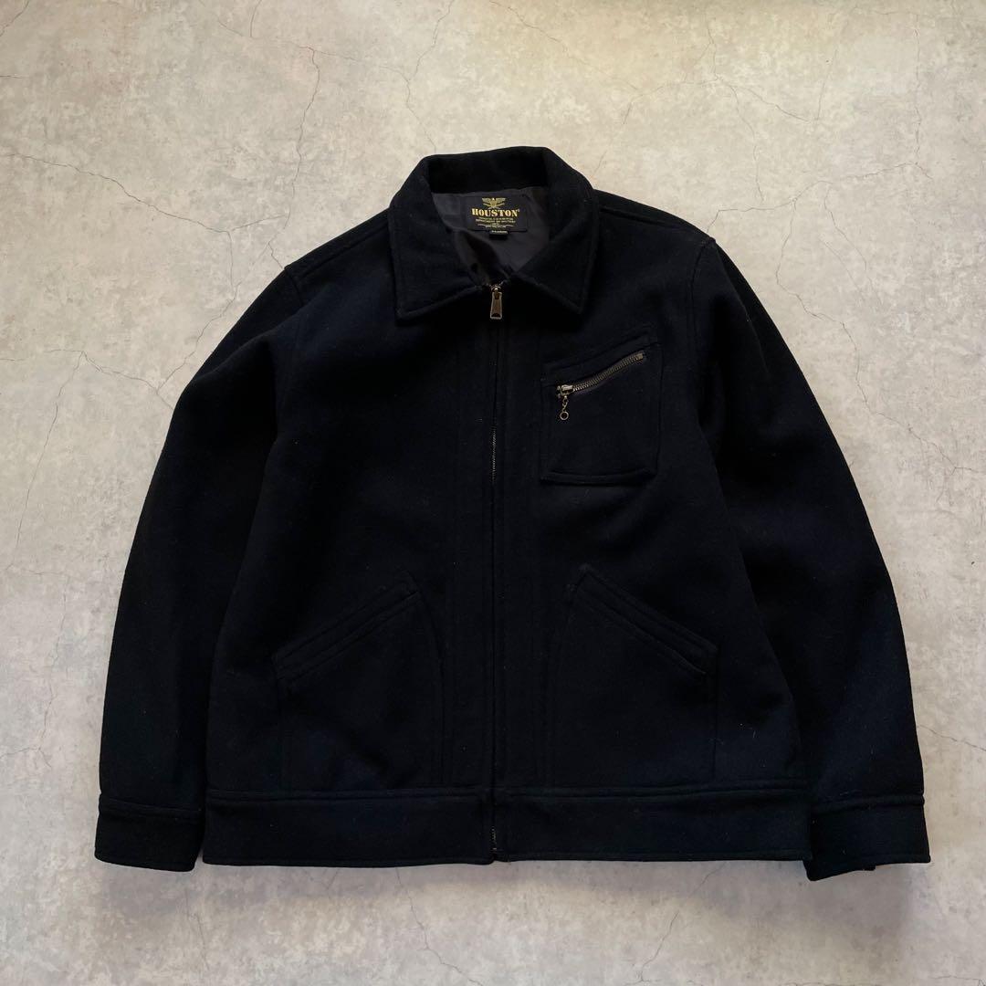 HOUSTON ヒューストン ウール メルトンジャケット 黒