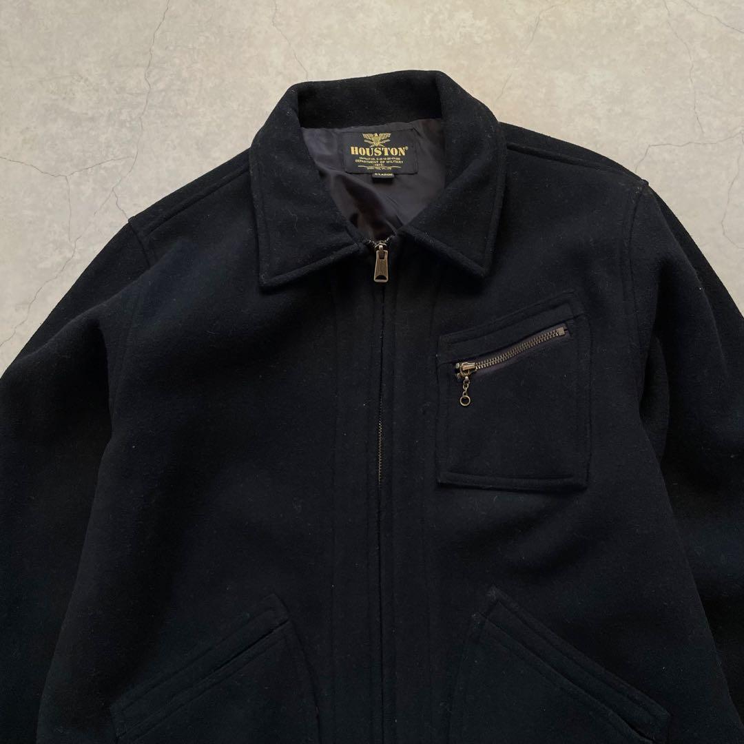 HOUSTON ヒューストン ウール メルトンジャケット 黒