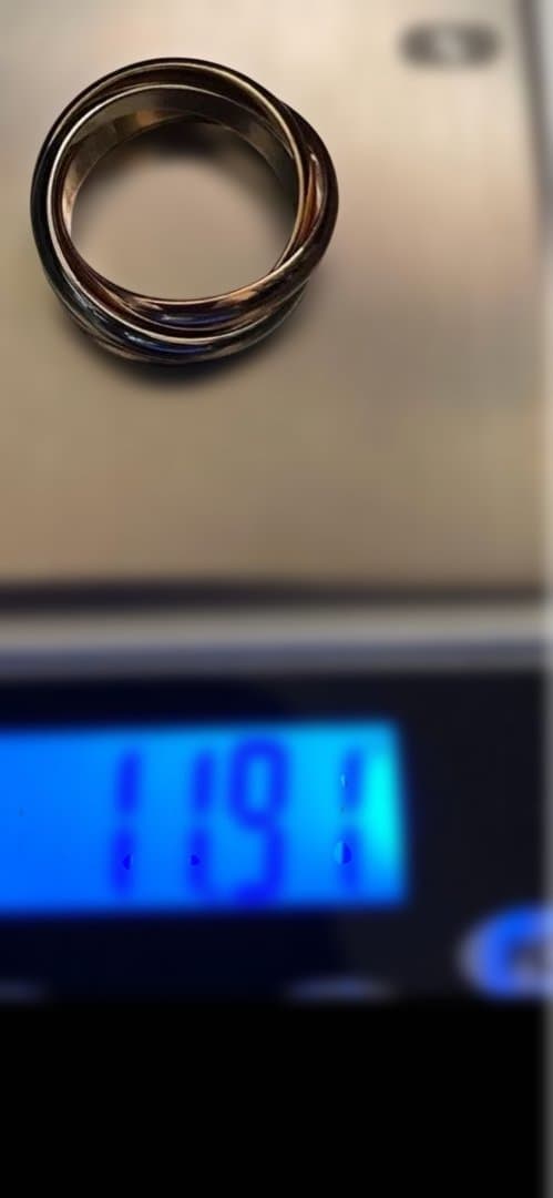 重量重め❣️ヴィンテージ　カルティエ❣️ トリニティ　リング　スリーゴールド　54