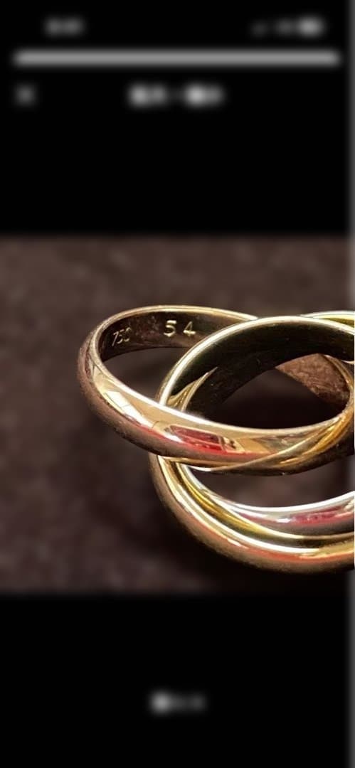 重量重め❣️ヴィンテージ　カルティエ❣️ トリニティ　リング　スリーゴールド　54