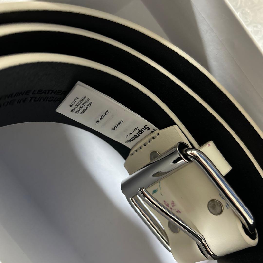 Supreme Repeat Leather Belt Floral Sサイズ