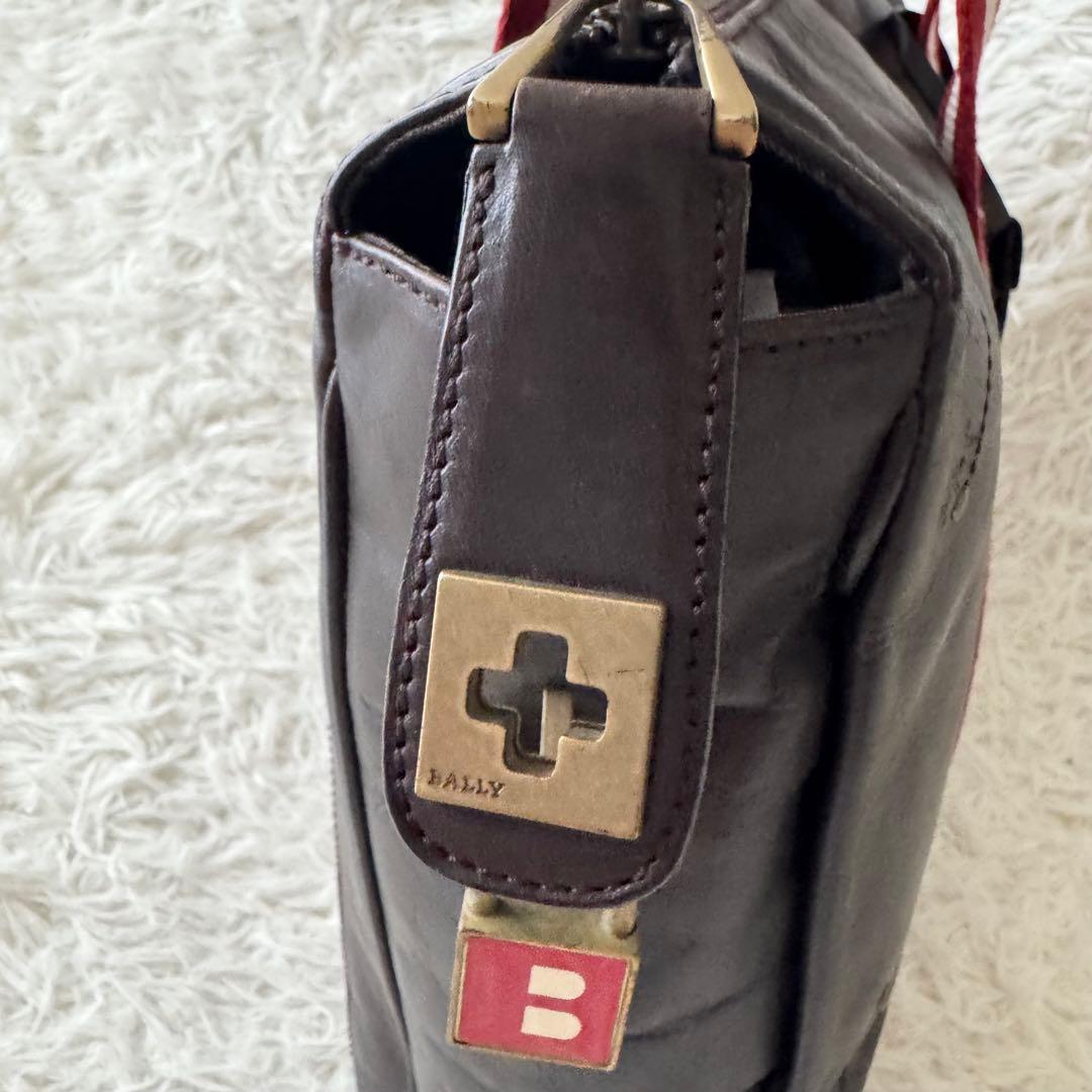 【バリー】トートバッグ　ビジネスバッグ レザー　ダークブラウン 鍵付き　A4