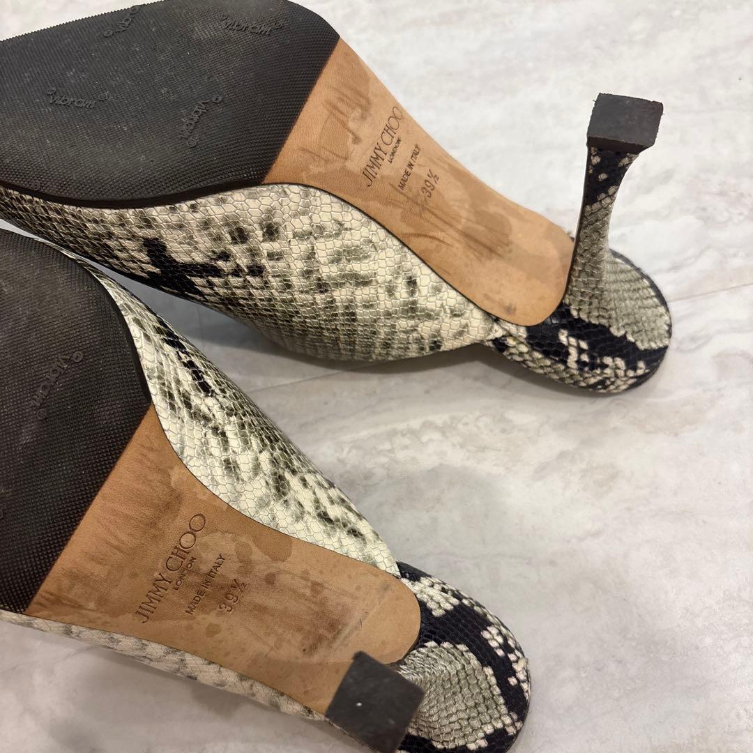 JIMMY CHOO ヘビ柄ミュール