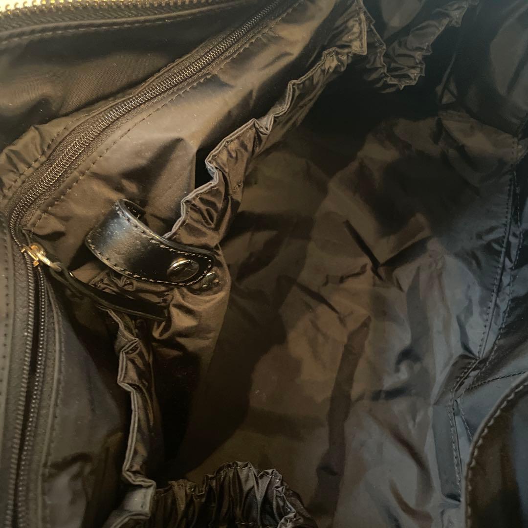 ケイトスペード　黒ナイロン　マザーズバッグ