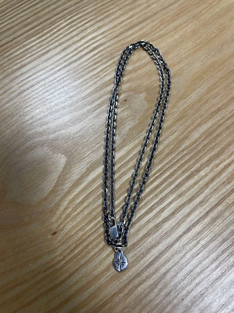 SAADシルバー925 3連チェーンネックレス 3.0mm55センチ