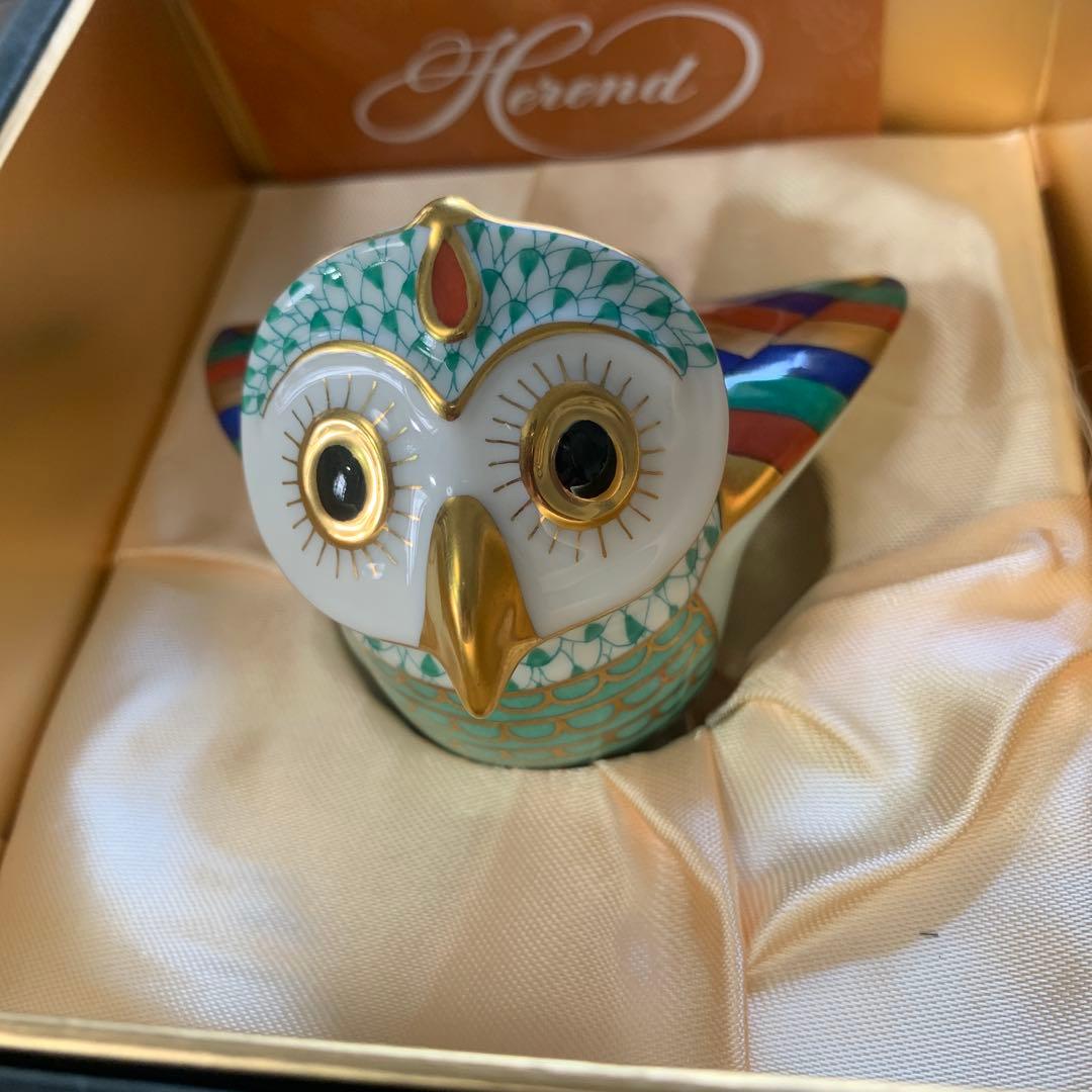 再々お値下げ☆希少☆美品☆ヘレンド 世界のフクロウ ①インドのフクロウ