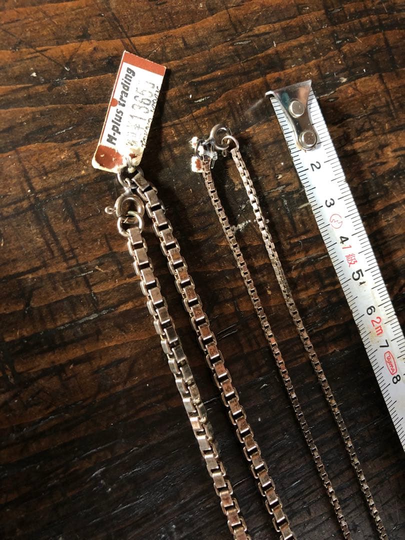 YUKIスクエアチェーンネックレス　シルバー９２５刻印有　 太　1本