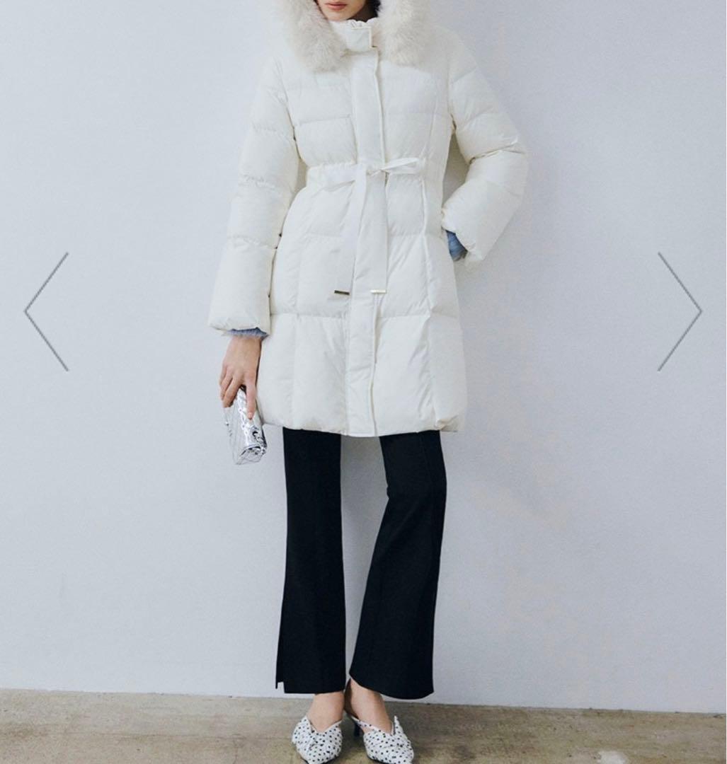 フレイアイディー FRAY ID フードファーロングダウンコート　新品　WHT