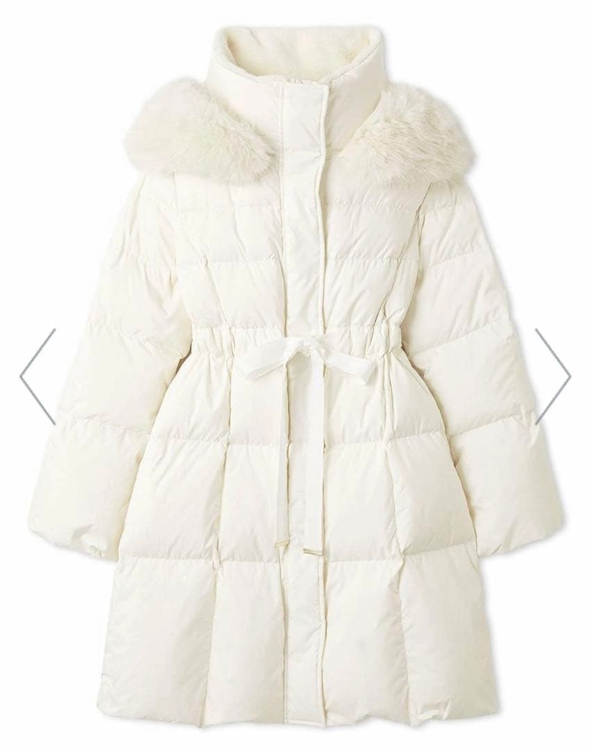 フレイアイディー FRAY ID フードファーロングダウンコート　新品　WHT