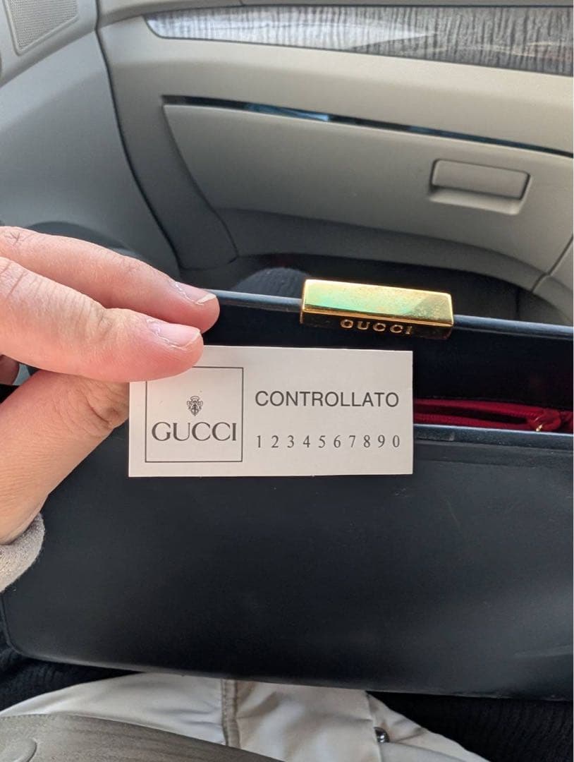 GUCCI グッチ ハンドバッグ レザー ブラック ゴールド金具 イタリア製