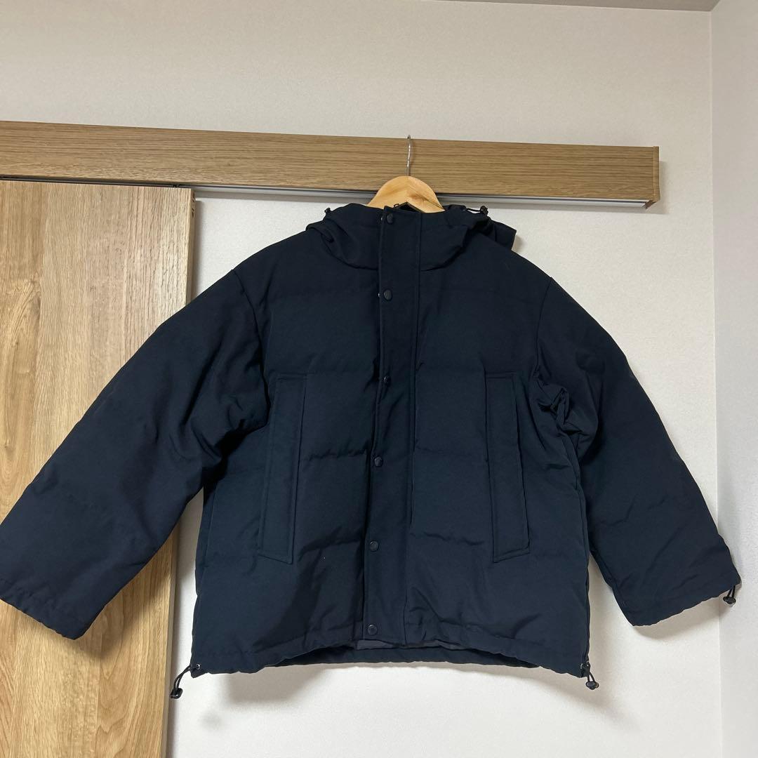 DANTON ネイビー ダウンジャケット フード付き