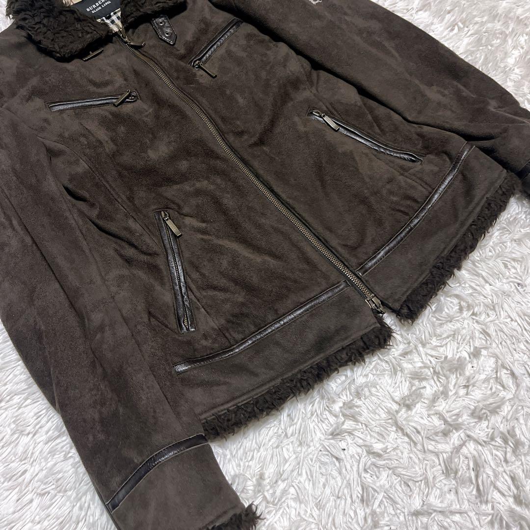 【美品】 BURBERRY BLACK LABEL ムートンジャケット ボア