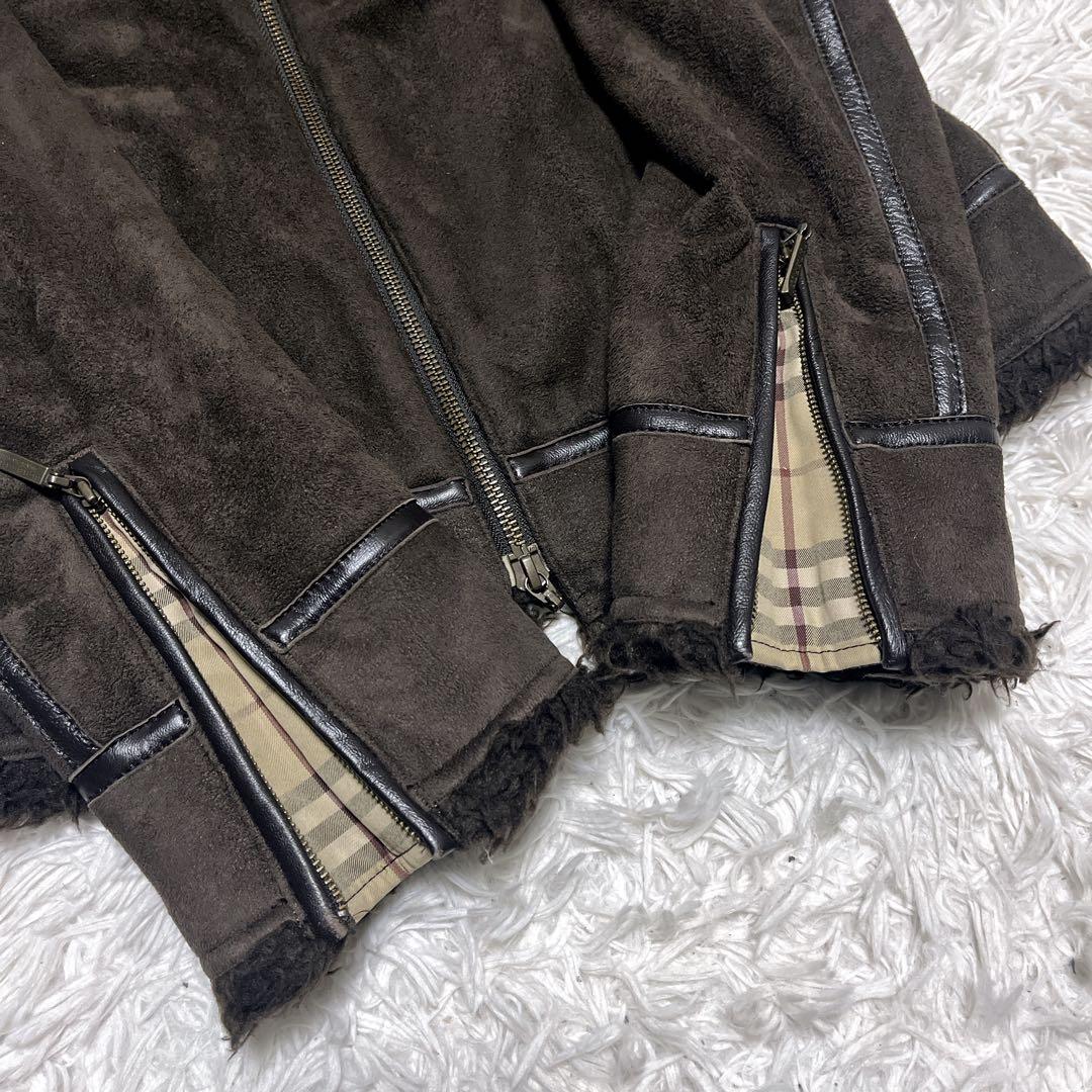 【美品】 BURBERRY BLACK LABEL ムートンジャケット ボア