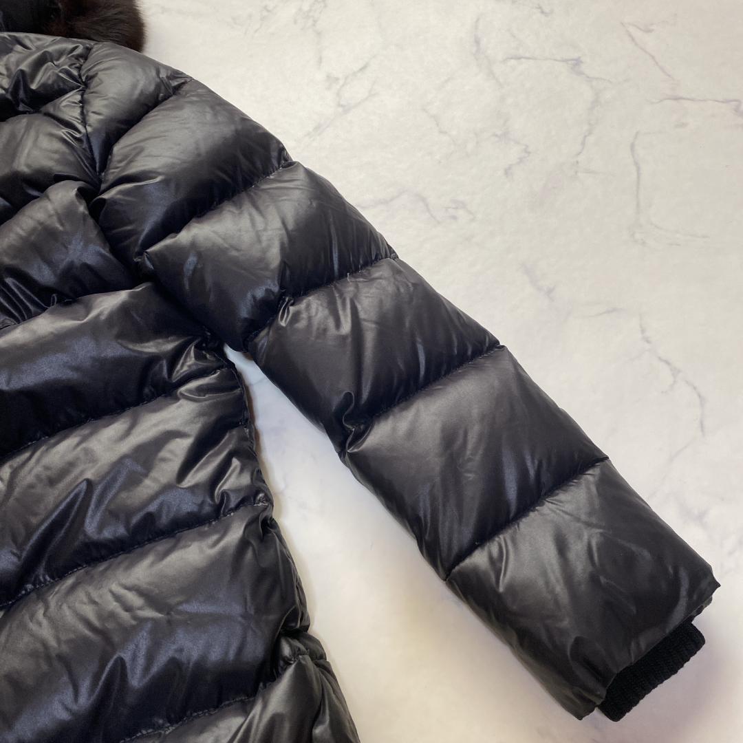 美品✨デュベティカ デネブ フォックスファー付 ダウンコート ロング 黒系40